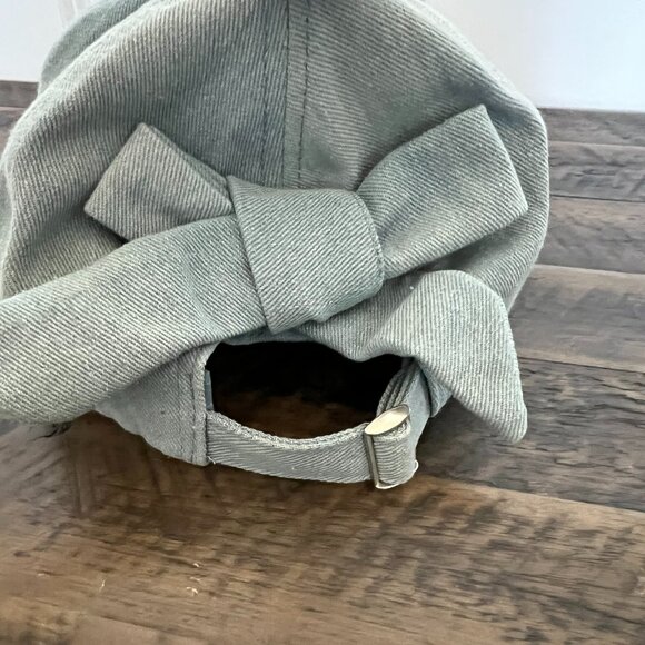 NWT | Steve Madden Adjustable Denim Bow Baseball Cap - Picture 3 of 7